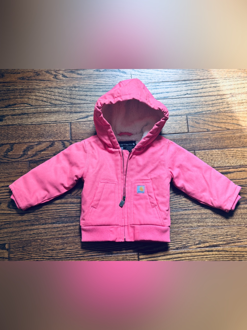 Carhartt Hooded Canvas Sherpa-Lined Jacket - Pink